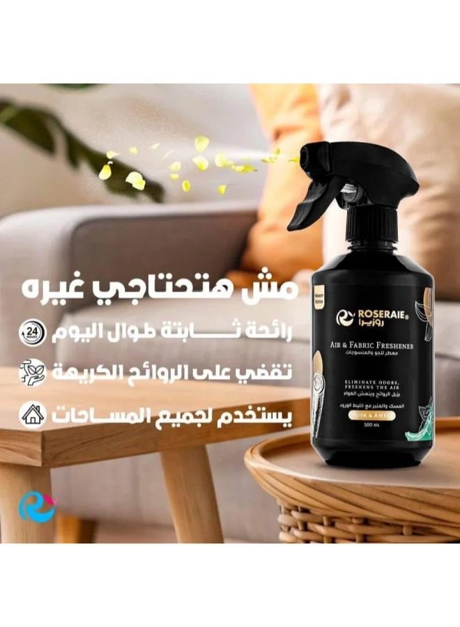 Roseraie Air & Fabric Freshener Spray Musk & Amber Black 500 ml - Image 2